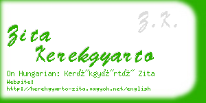 zita kerekgyarto business card